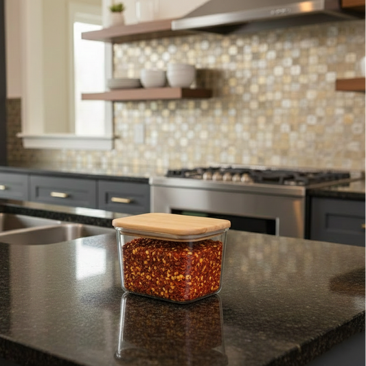 Airtight Glass Container with Wooden Lid