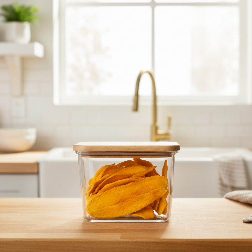 Airtight Glass Container with Wooden Lid