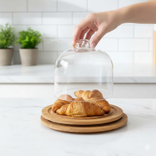 Lavish Wooden Base Serving Dome