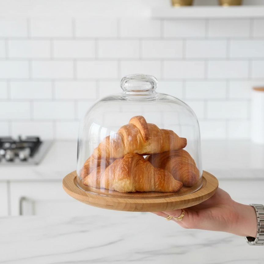 Lavish Wooden Base Serving Dome