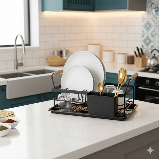Compact Dish Rack with Handles