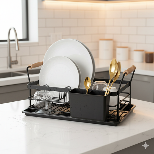 Compact Dish Rack with Handles