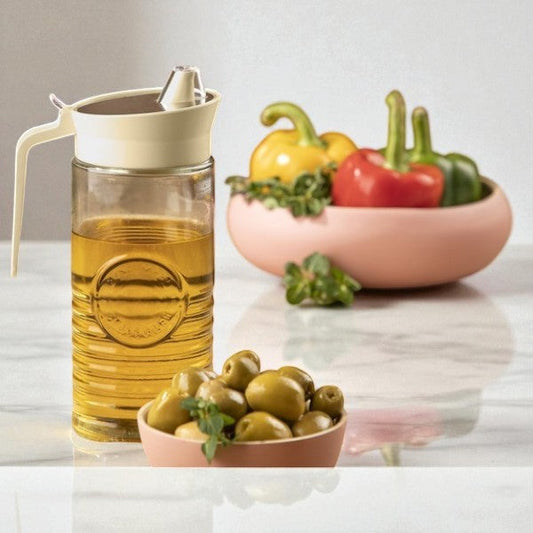 Rustic Design Glass Oil Bottle