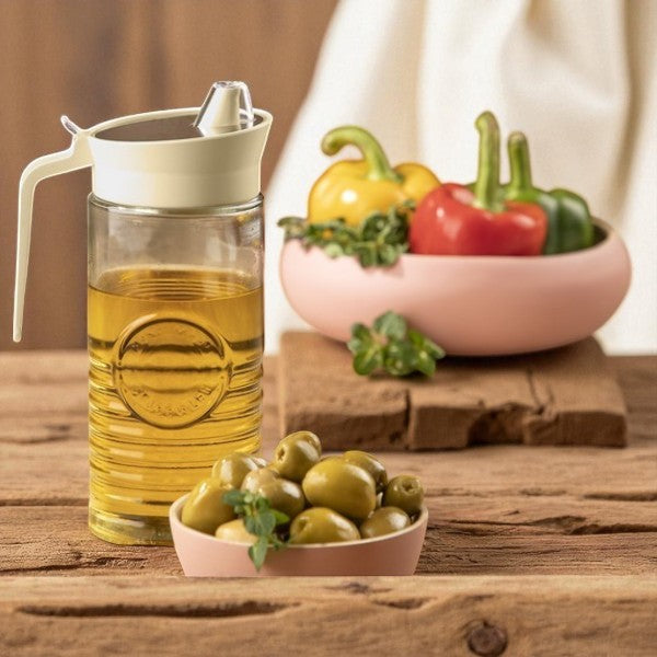 Rustic Design Glass Oil Bottle