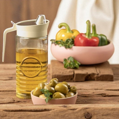Rustic Design Glass Oil Bottle